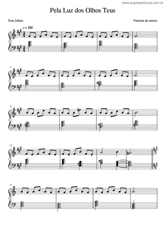 Partitura da música Pela Luz Dos Olhos Teus v.10