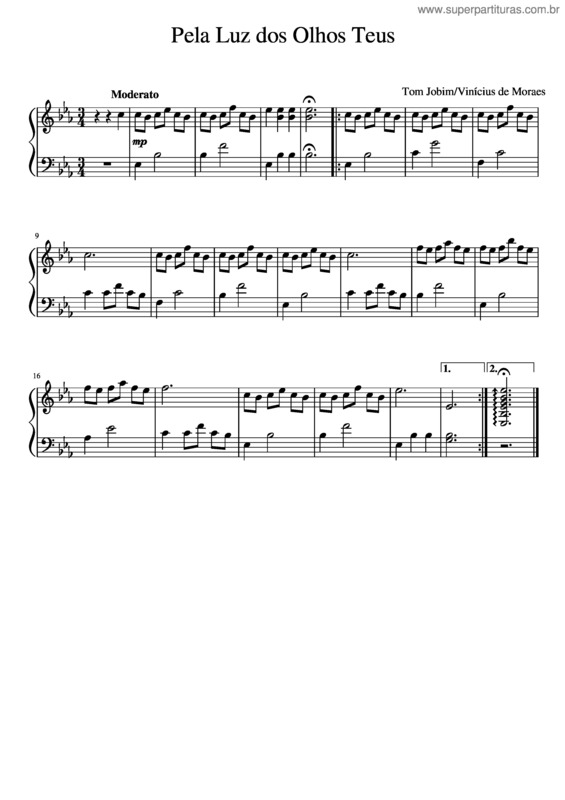 Partitura da música Pela Luz Dos Olhos Teus v.14