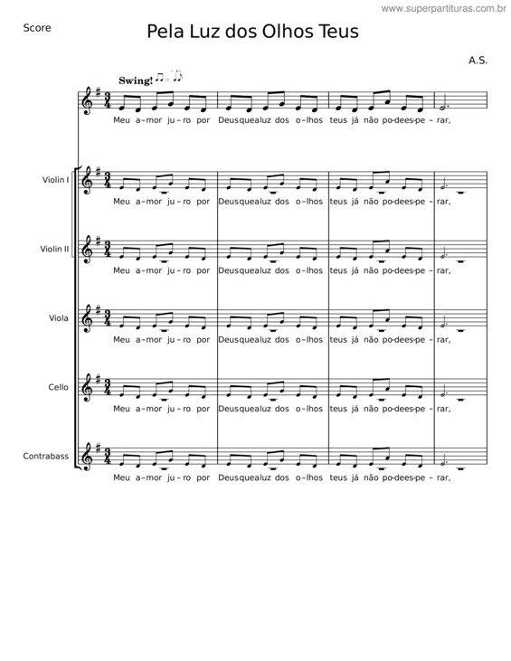 Partitura da música Pela Luz Dos Olhos Teus v.16
