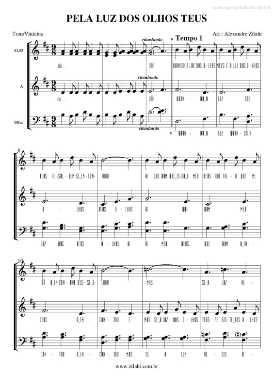 Partitura da música Pela Luz dos Olhos Teus v.5