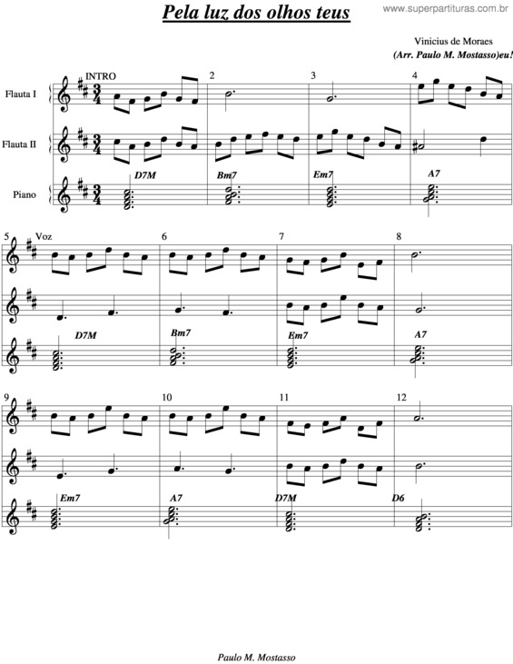 Partitura da música Pela Luz Dos Olhos Teus v.7