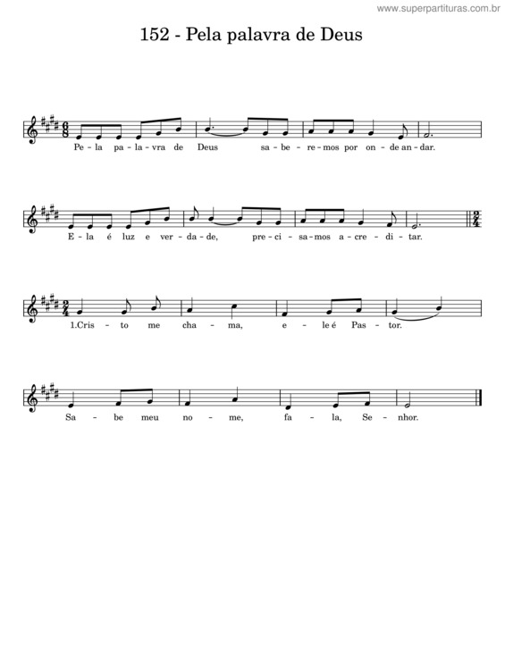 Partitura da música Pela Palavra De Deus