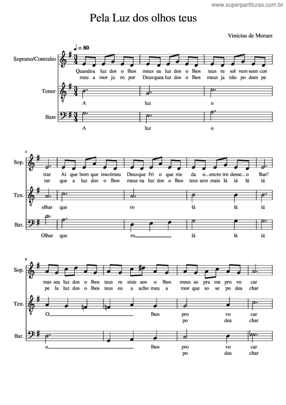 Partitura da música Pela_Luz_Dos_Olhos_Teus