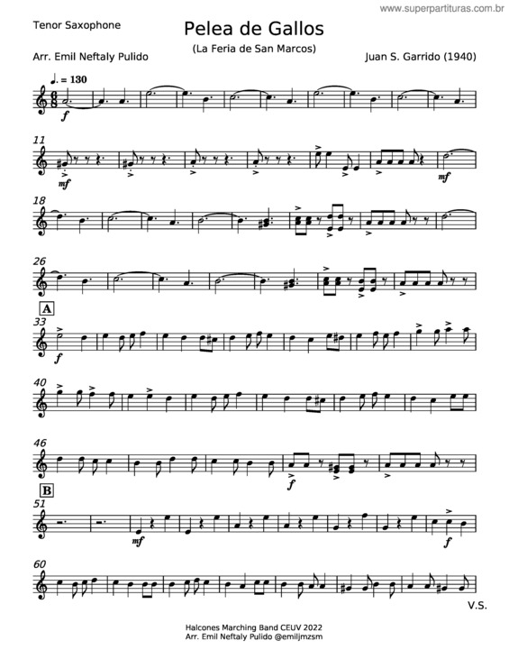 Partitura da música Pelea De Gallos – Juan S Garrido v.2