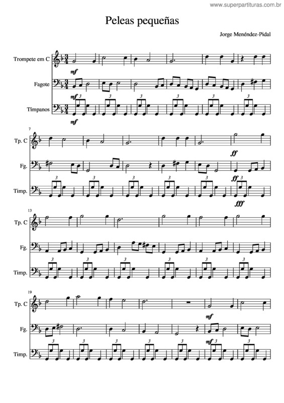 Partitura da música Peleas Pequeñas