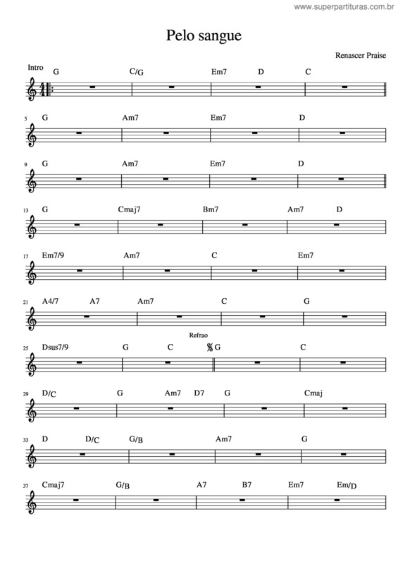 Partitura da música Pelo Sangue v.3