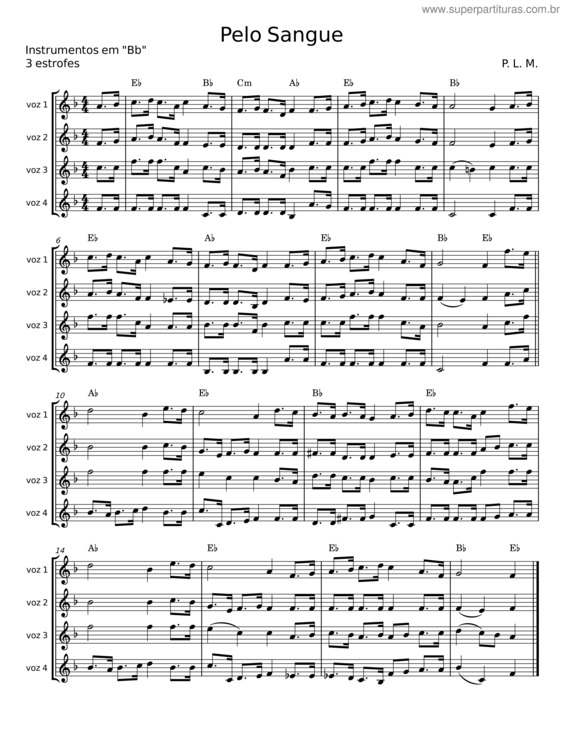 Partitura da música Pelo Sangue v.4