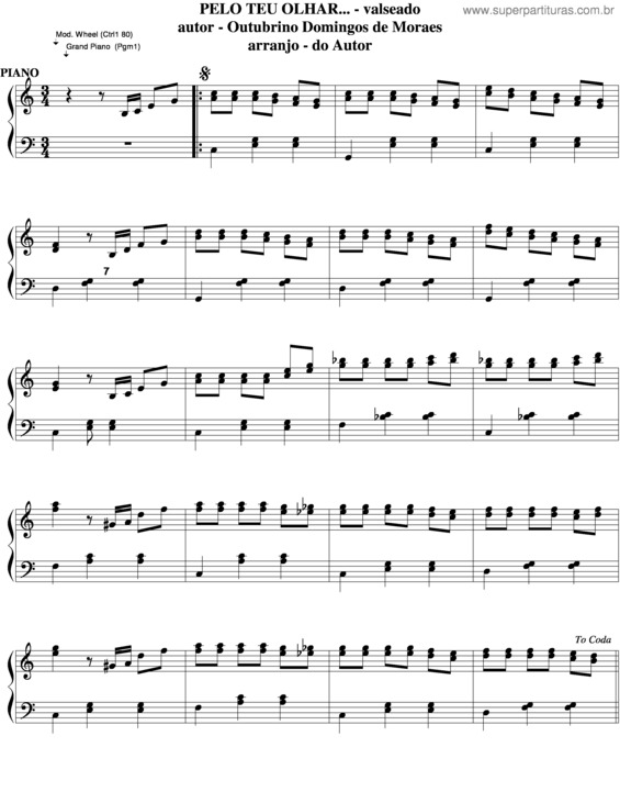 Partitura da música Pelo Teu Olhar v.3