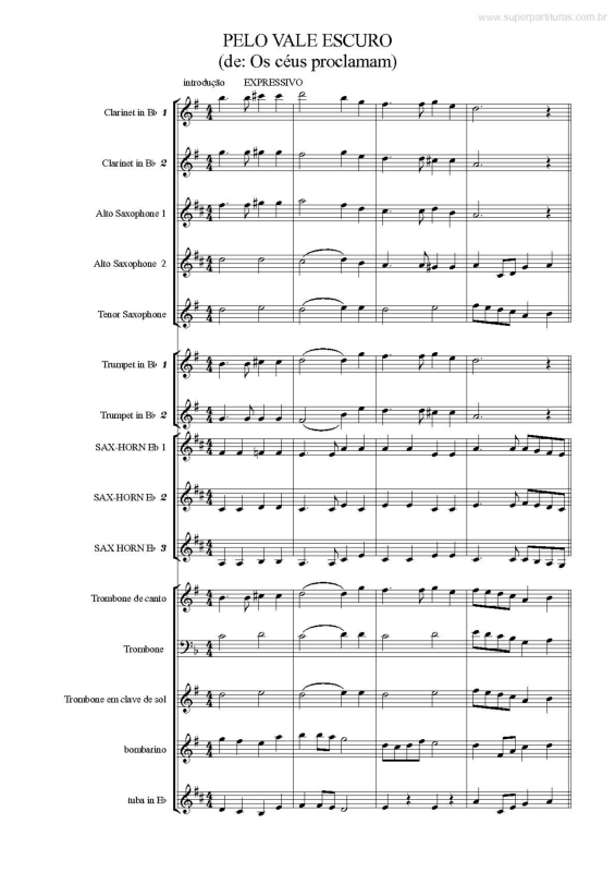 Partitura da música Pelo Vale Escuro