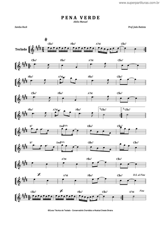 Partitura da música Pena Verde