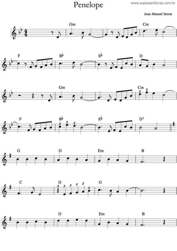 Partitura da música Penelope v.4