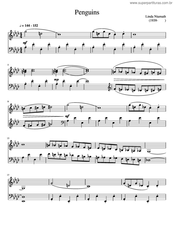 Partitura da música Penguins