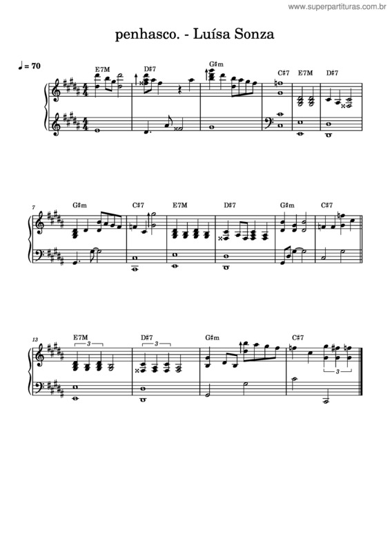 Partitura da música Penhasco. – Luísa Sonza Penhasco._–_Luísa_Sonza