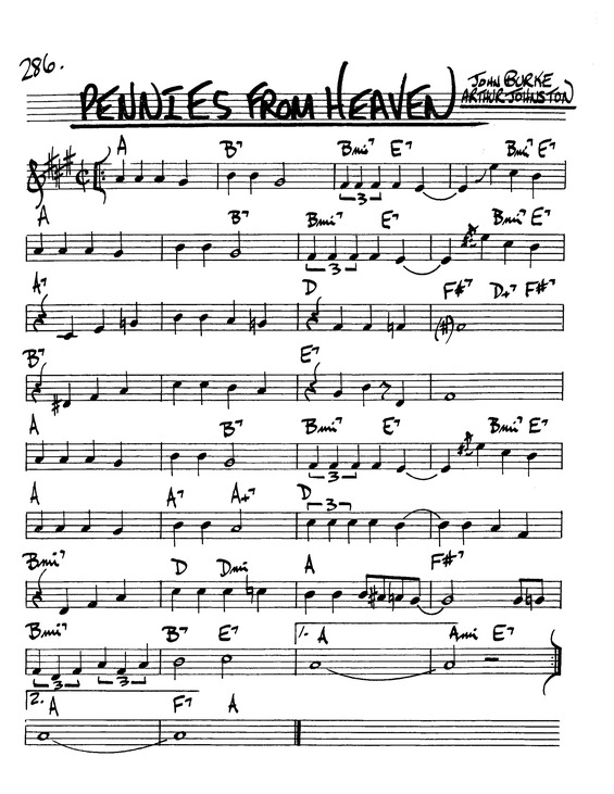 Partitura da música Pennies From Heaven