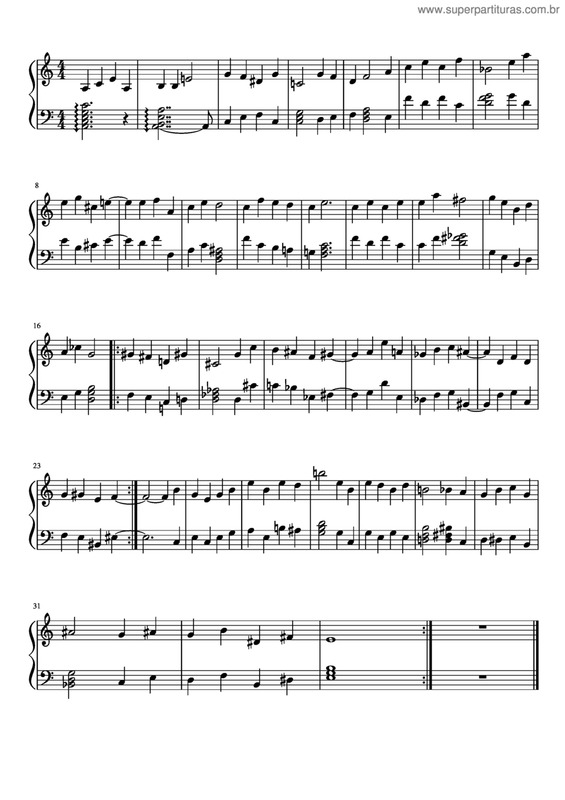 Partitura da música Pensamentos Na Chuva