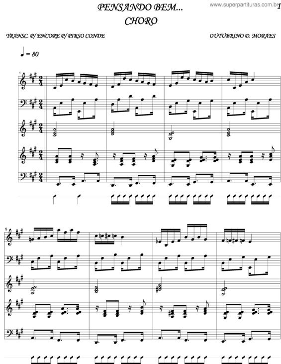 Partitura da música Pensando Bem v.2