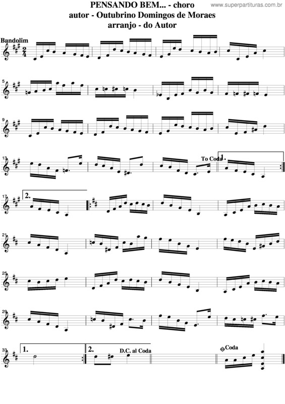 Partitura da música Pensando Bem v.5