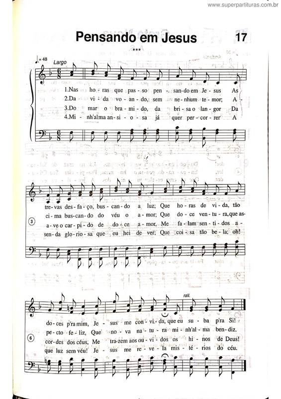 Partitura da música Pensando Em Jesus v.3