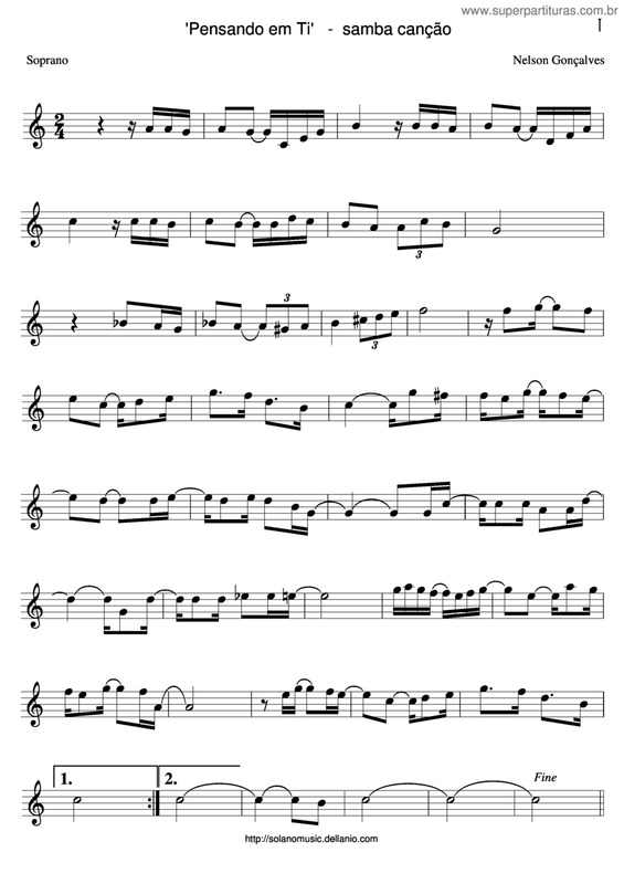 Partitura da música Pensando em Ti v.10