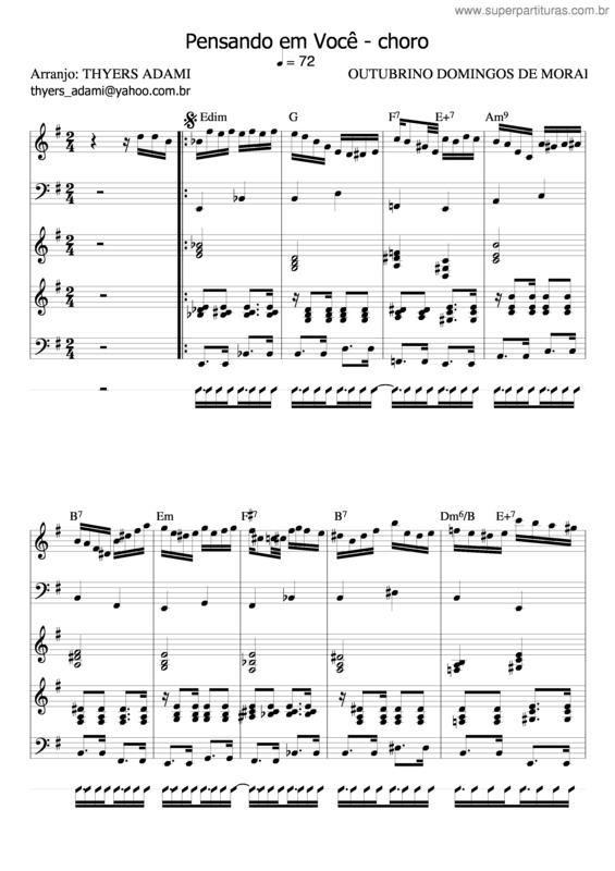 Partitura da música Pensando Em Você v.4