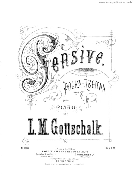 Partitura da música Pensive