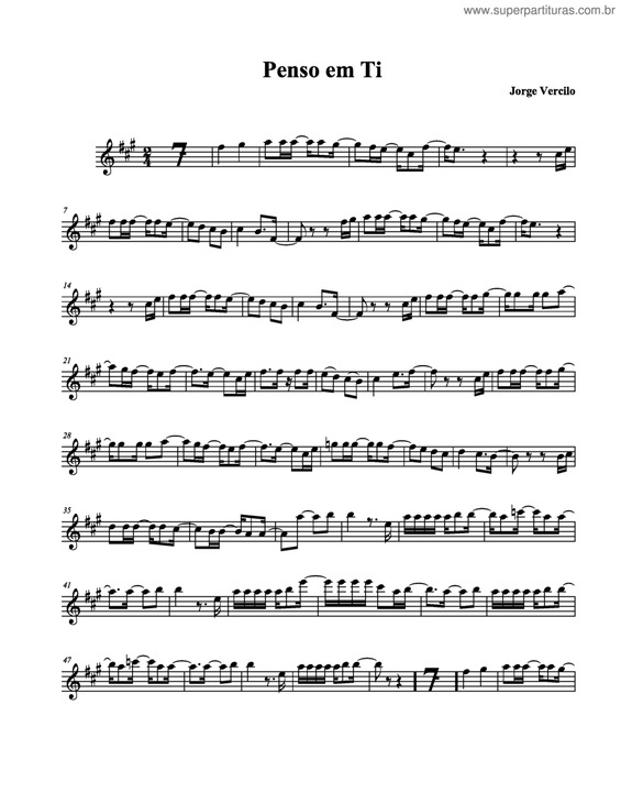 Partitura da música Penso Em Ti