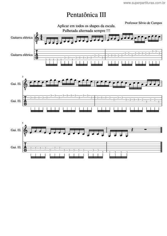 Partitura da música Pentatônica Iii