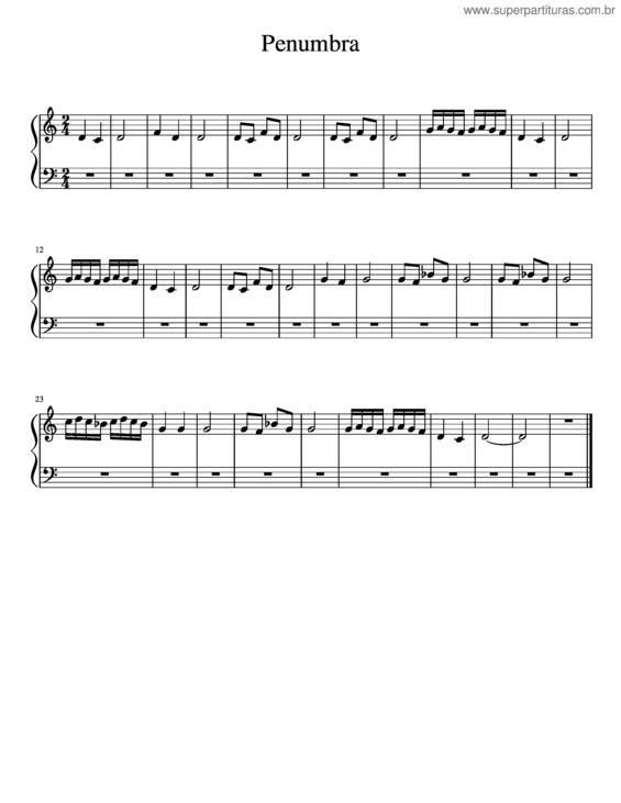 Partitura da música Penumbra v.10
