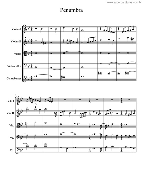 Partitura da música Penumbra v.13