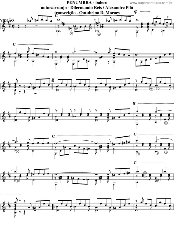 Partitura da música Penumbra v.8