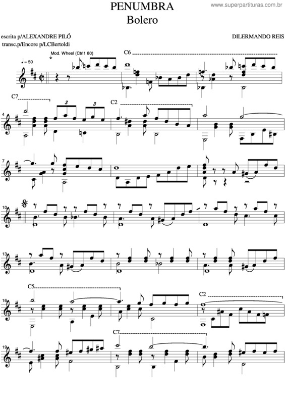 Partitura da música Penumbra