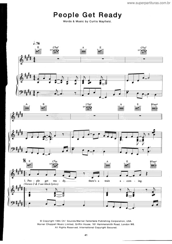 Partitura da música People Get Ready v.2