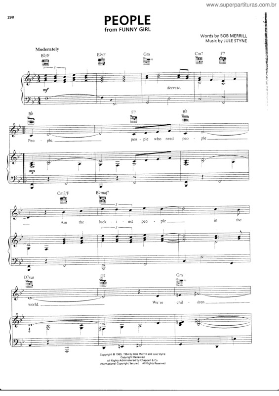 Partitura da música People v.2