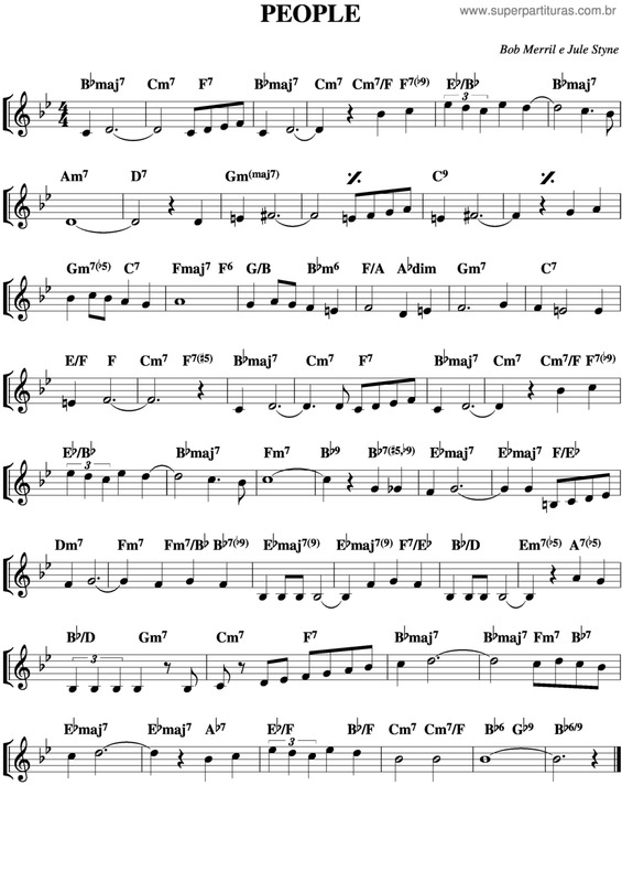 Partitura da música People v.3