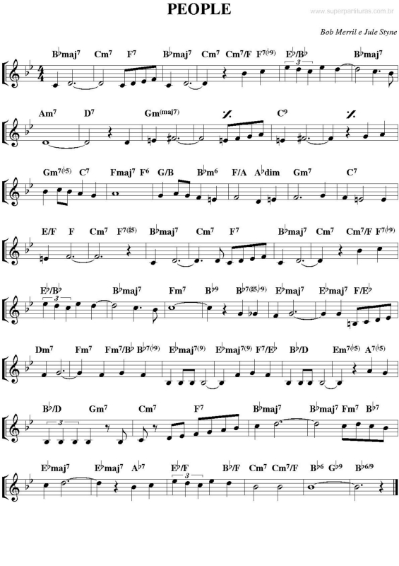 Partitura da música People