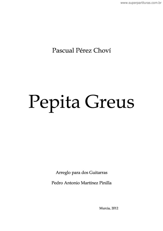 Partitura da música Pepita Greus
