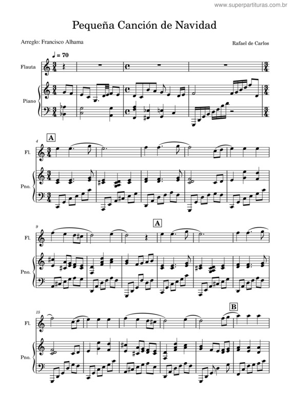 Partitura da música Pequeña Canción De Navidad