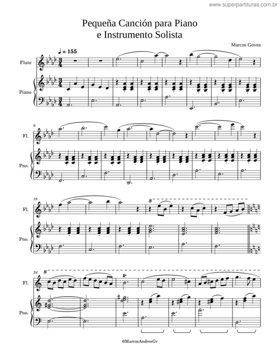 Partitura da música Pequeña Canción Para Piano E Instrumento Solista – Marcosandresgovea