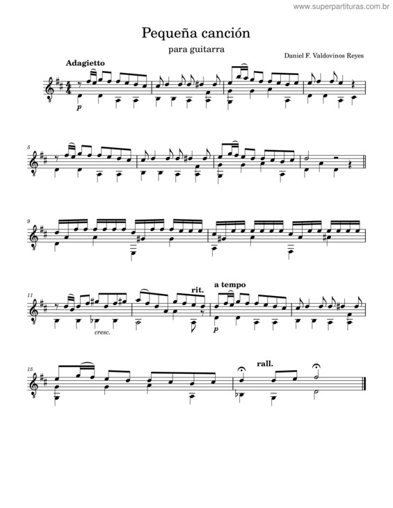 Partitura da música Pequeña Canción