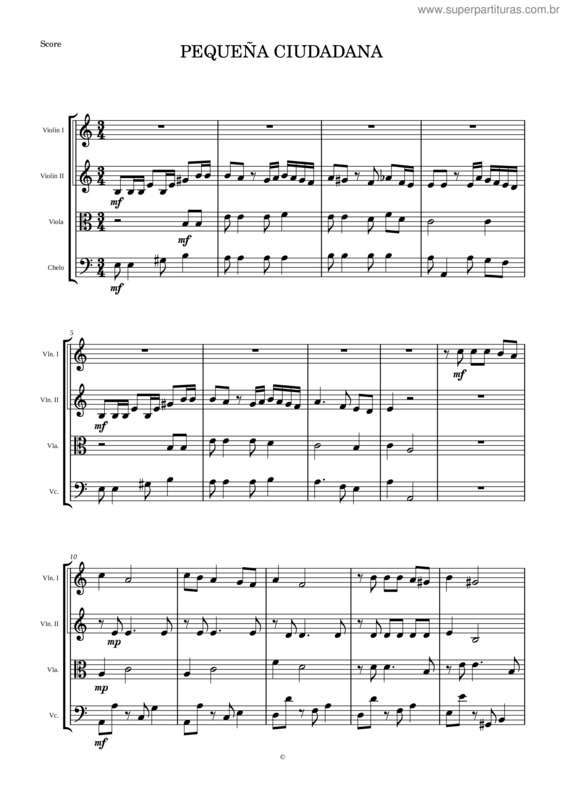 Partitura da música Pequeña Ciudadana