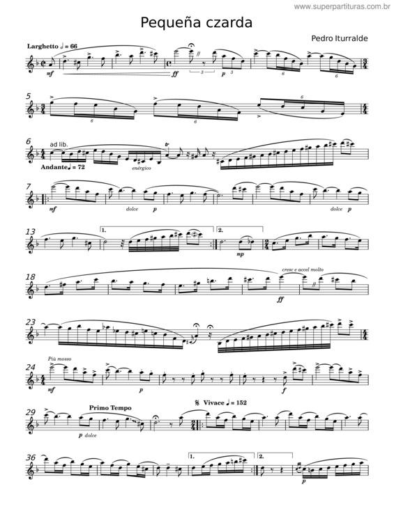 Partitura da música Pequeña Czarda – Pedro Iturralde v.2