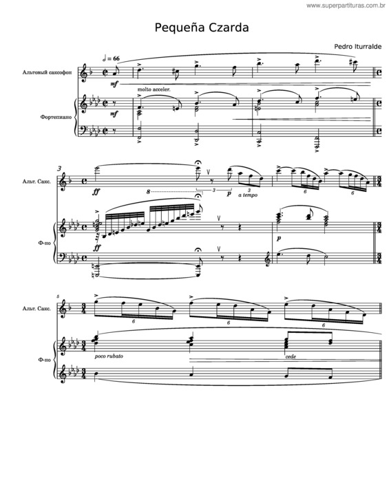 Partitura da música Pequeña Czarda – Pedro Iturralde v.3