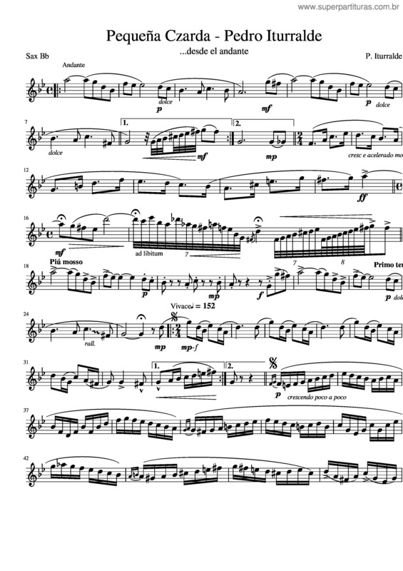 Partitura da música Pequeña Czarda – Pedro Iturralde