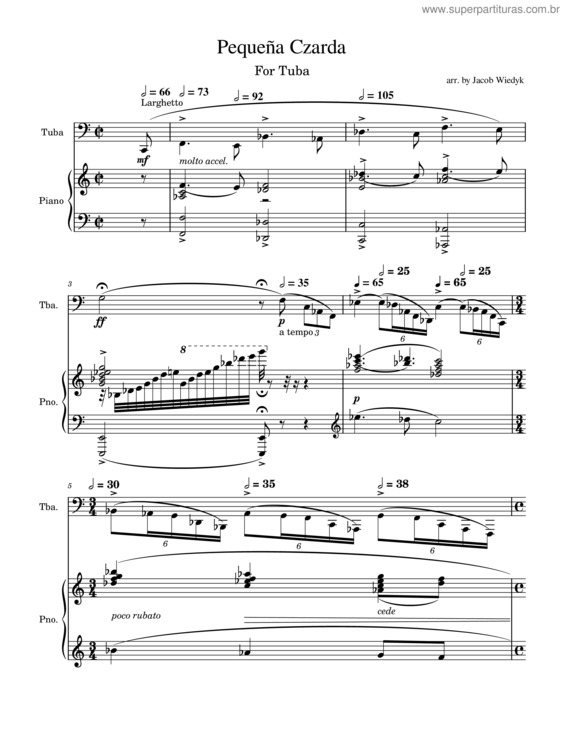 Partitura da música Pequeña Czarda  Tuba