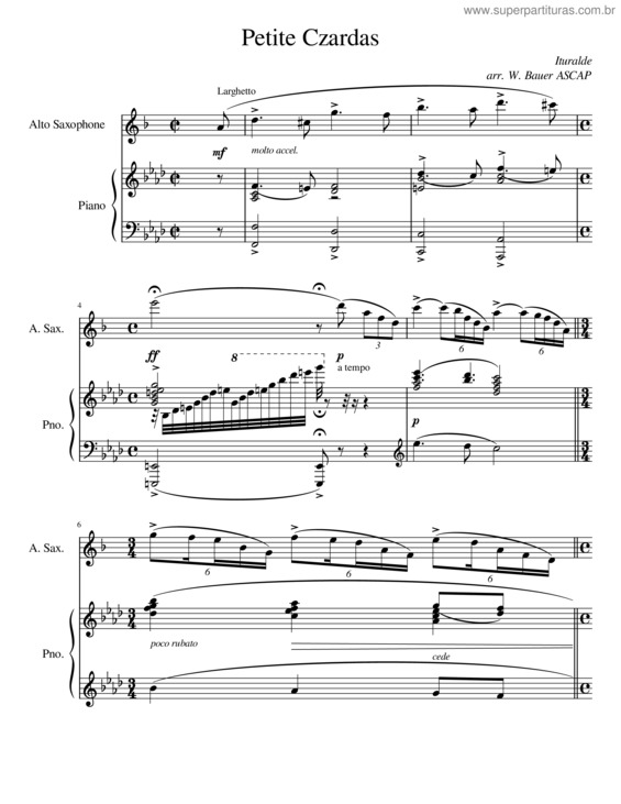 Partitura da música Pequeña Czarda For Alto Sax v.2