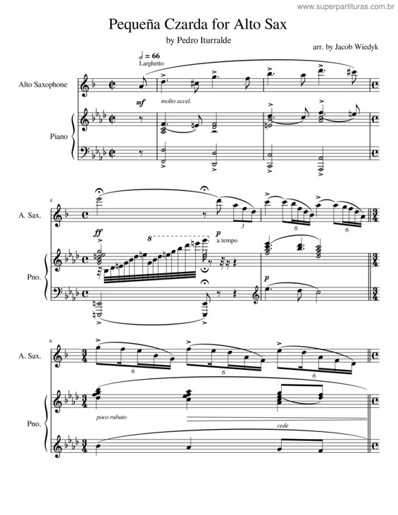 Partitura da música Pequeña Czarda For Alto Sax