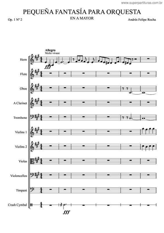 Partitura da música Pequeña Fantasía Para Orquesta Op. 2
