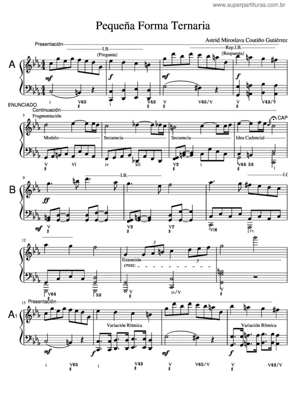 Partitura da música Pequeña Forma Ternaria v.2