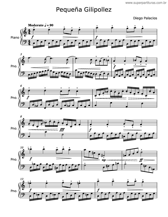 Partitura da música Pequeña Gilipollez – Diego Palacios