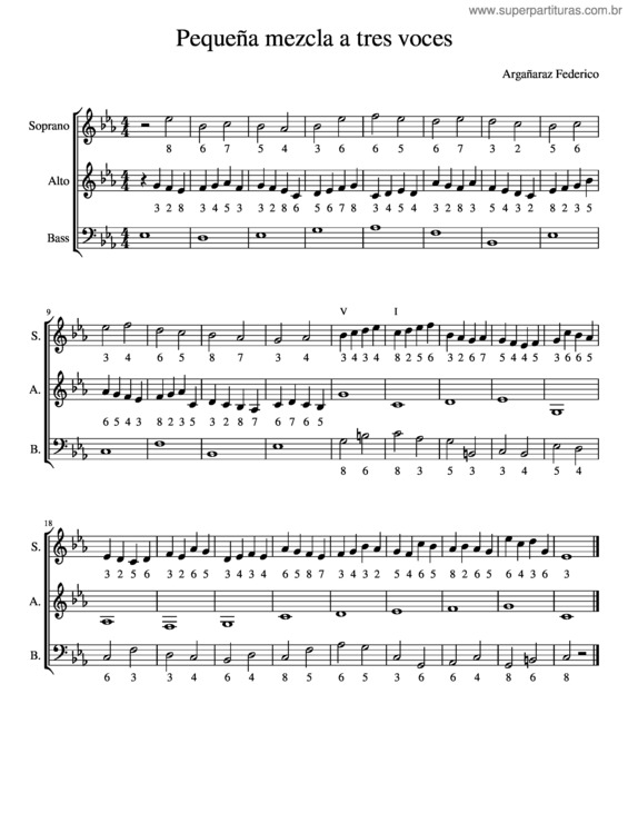Partitura da música Pequeña Mezcla A Tres Voces Tp